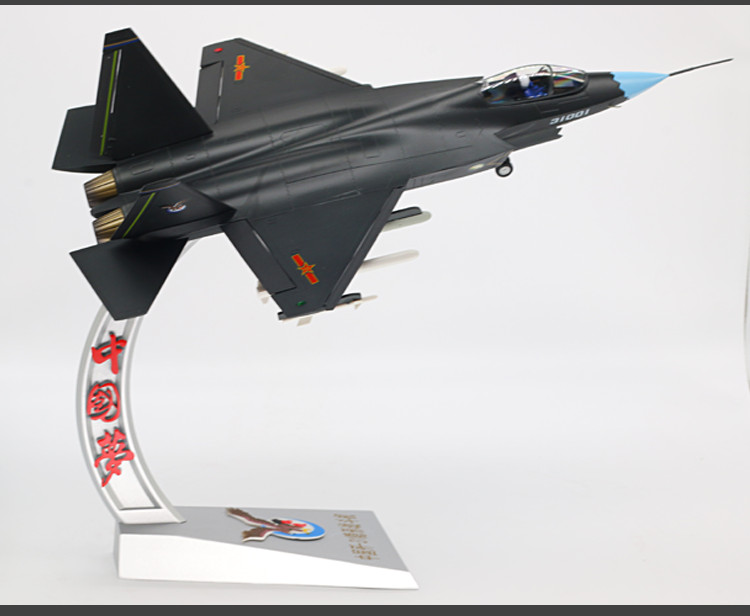 1:36 43CM China J-31 Stealth Fighter Jet Plane Diecast Military Aircraft Model
