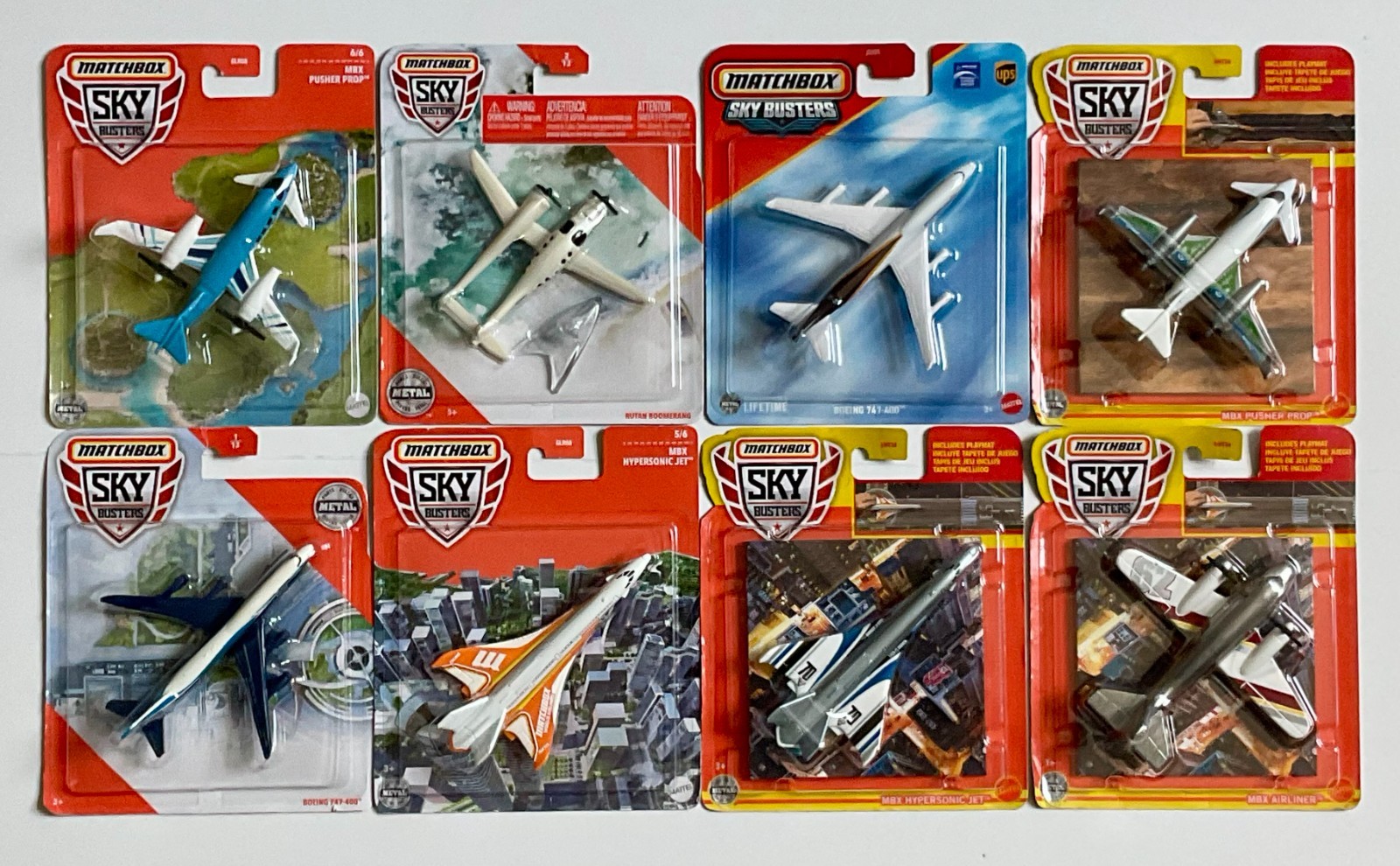 MATCHBOX SKYBUSTERS LOT OF 8 -B747-800/UPS/HYPERSONIC/RUTAN/PUSHER PROP/MBX/ETC