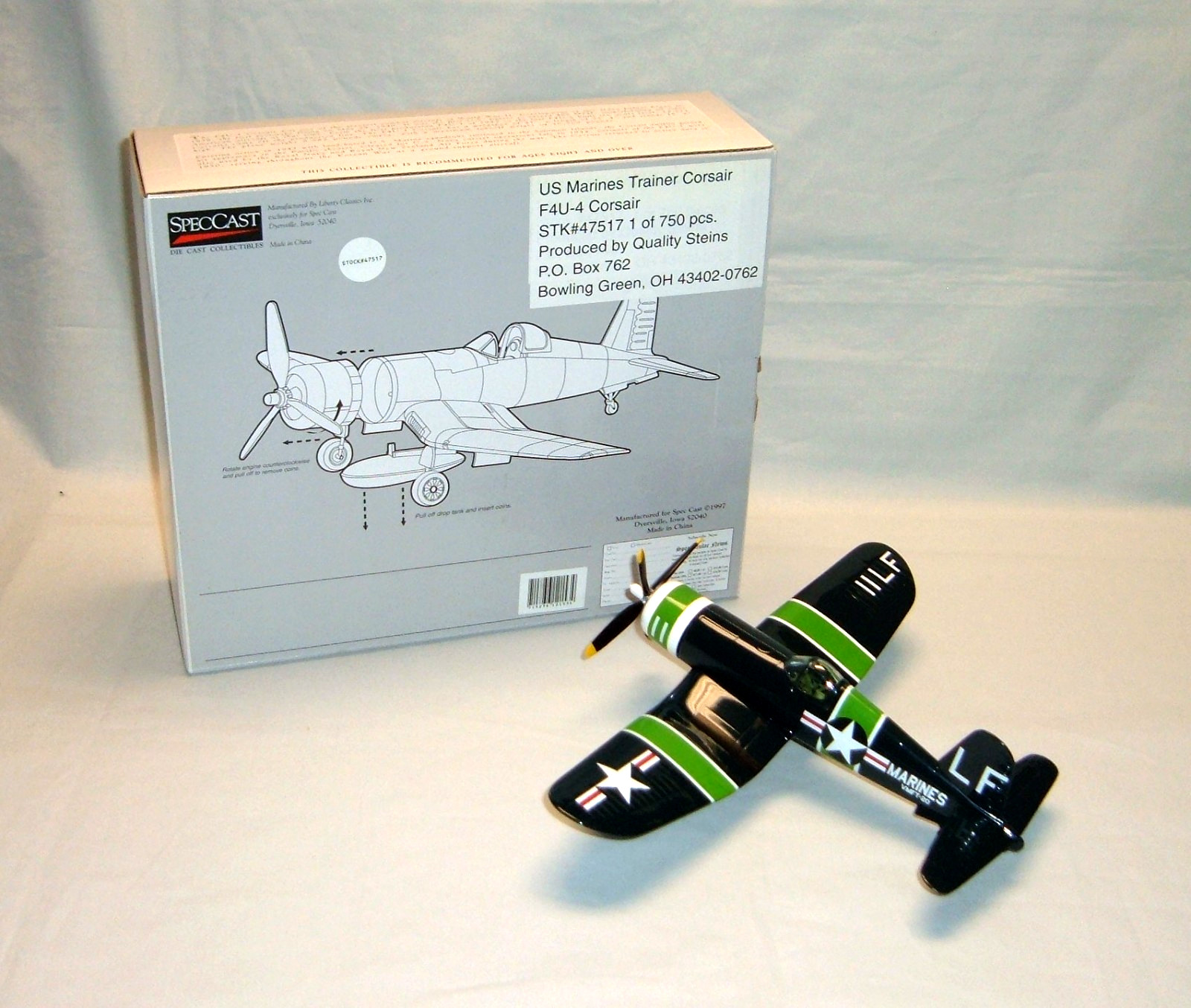 SpecCast US Marines Trainer F4U-4 Corsair #47517 Diecast Airplane Bank