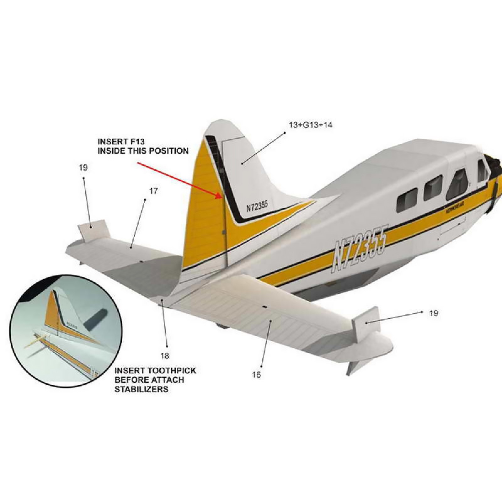 1:32 DHC-2 Beaver Float Seaplane Model 3D Paper Unassembled Kit Souvenir Toy e