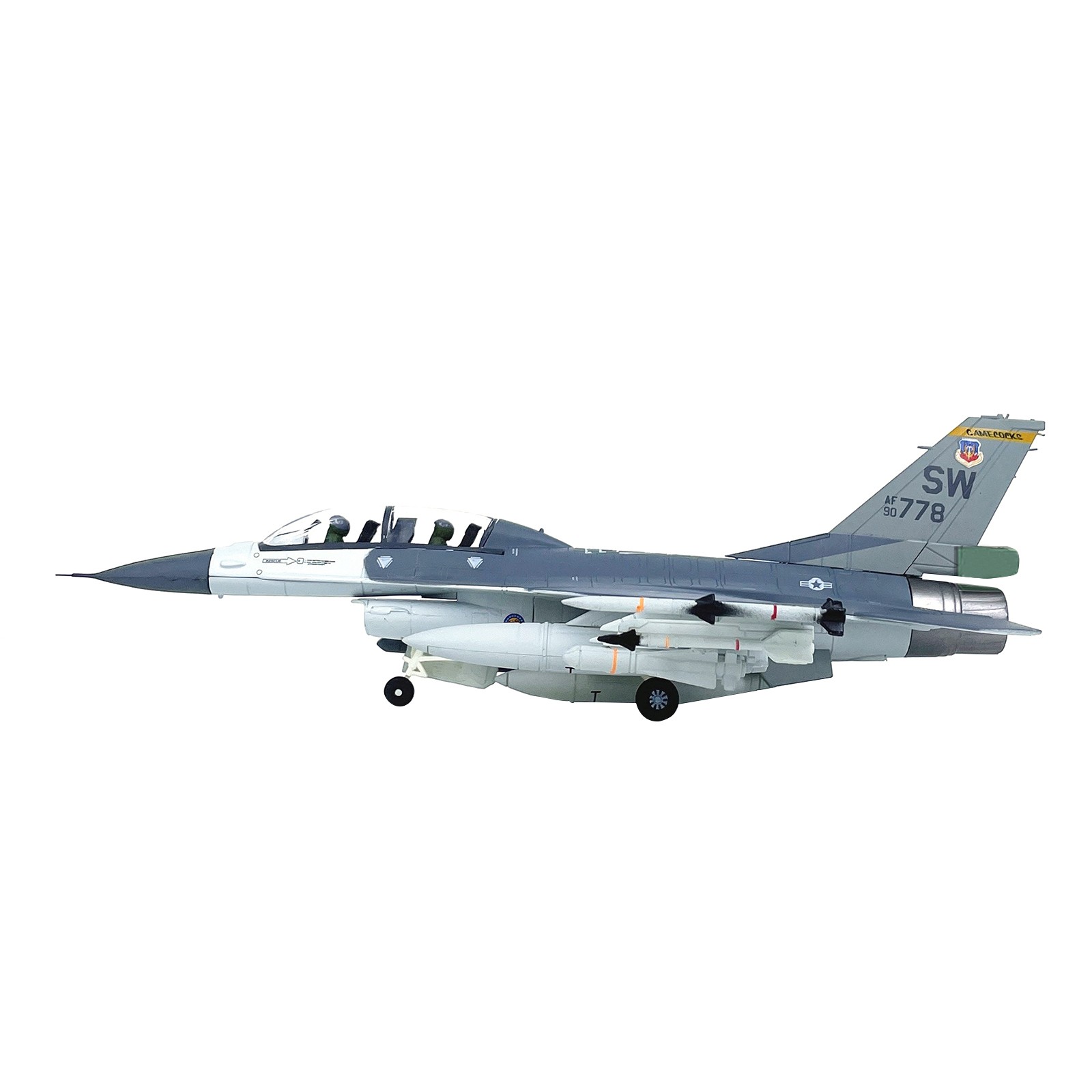 F-16D Fighter Jet Aircraft Model 1/72 Scale For US Air Force Alloy Diecast 21cm
