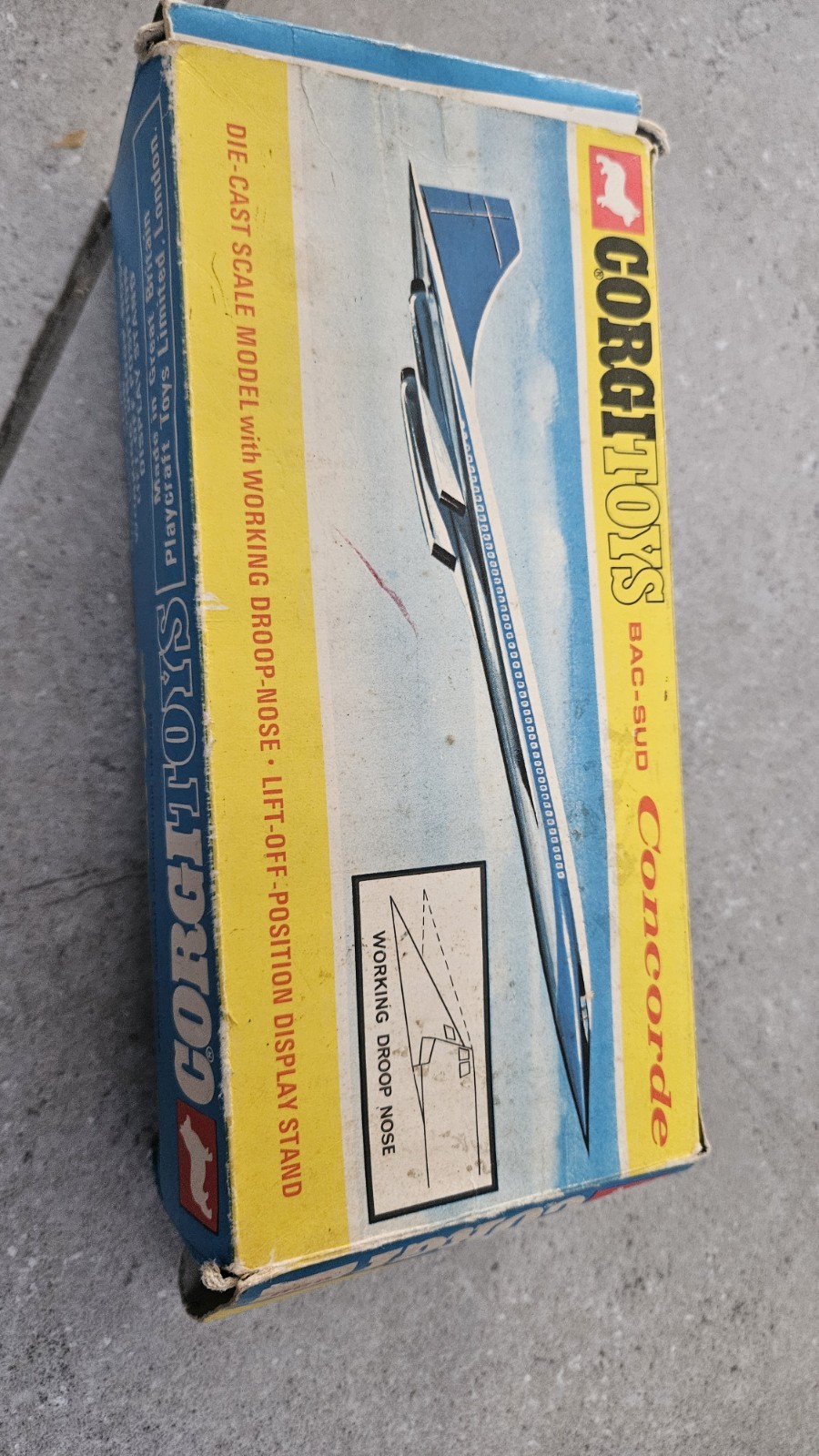 VINTAGE CORGI TOYS. BAC Sud Concorde Diecast Model with BOAC Livery. BOXED.