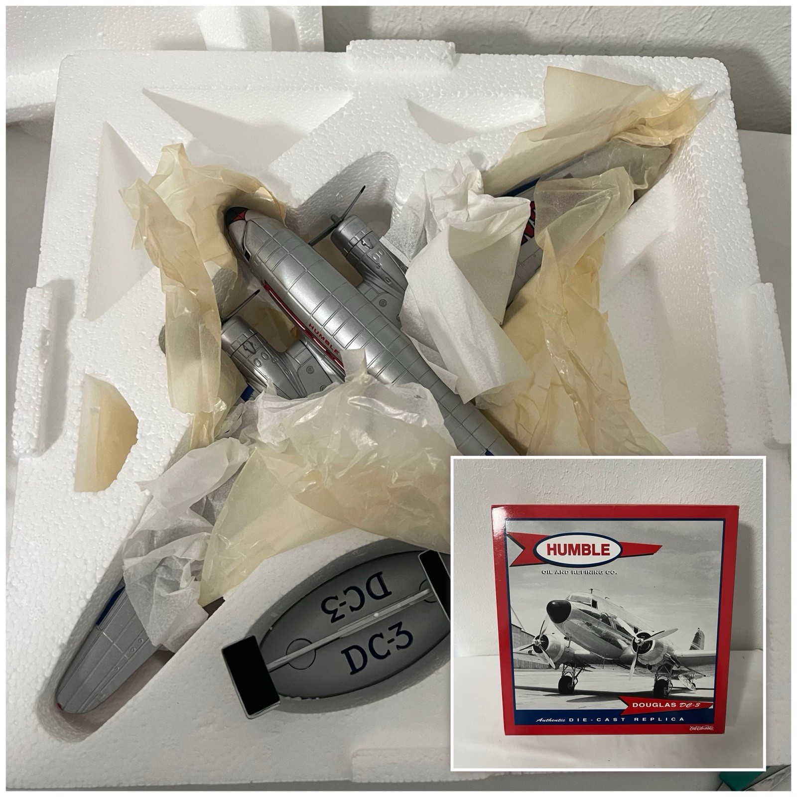 Ertl Coll. Humble Oil/Refining Co Douglas DC3 Dakota 1:72 Scale Boxed Vintage