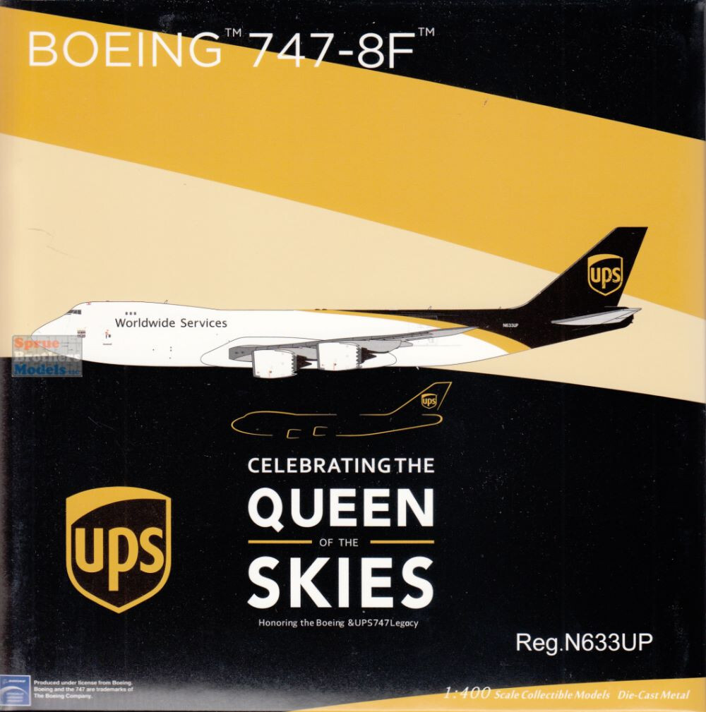 NGM78025 1:400 NG Model UPS B747-8F Reg #N633UP (pre-painted/pre-built)