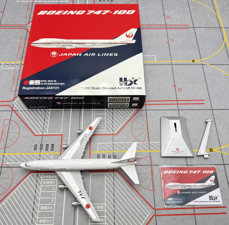 HX Models1/400 JAPAN AIRLINES BOEING 747-100 Passenger Airplane Diecast Model