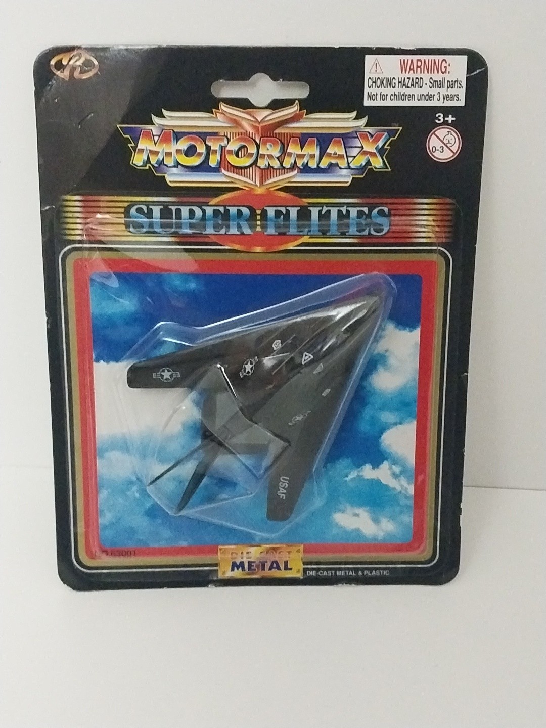 Vtg Motormax Super Elites Die Cast Metal Plane – F-117 Nighthawk No. 63001 – NIB