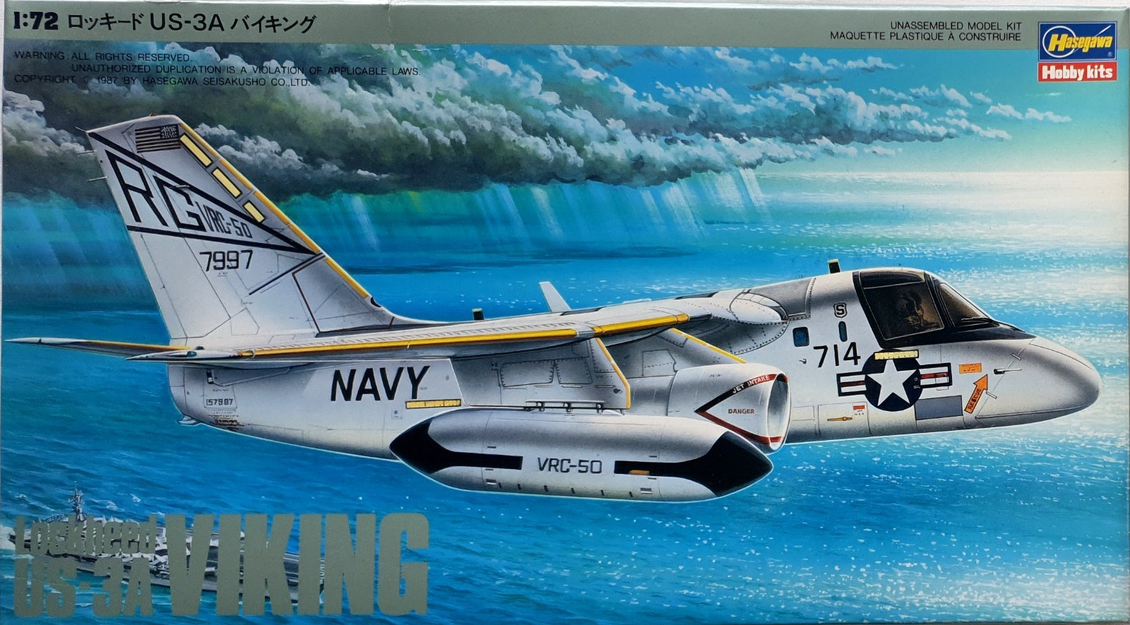 1/72 Lockheed US-3A Viking Naval Aircraft Model Kit Hasegawa Japan