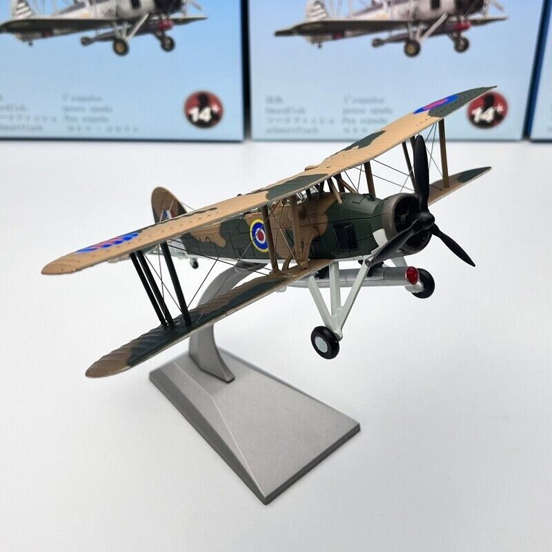 1:72 WW2 Fairey Swordfish Mk.II Torpedo Bomber Model Diecast Military Collection