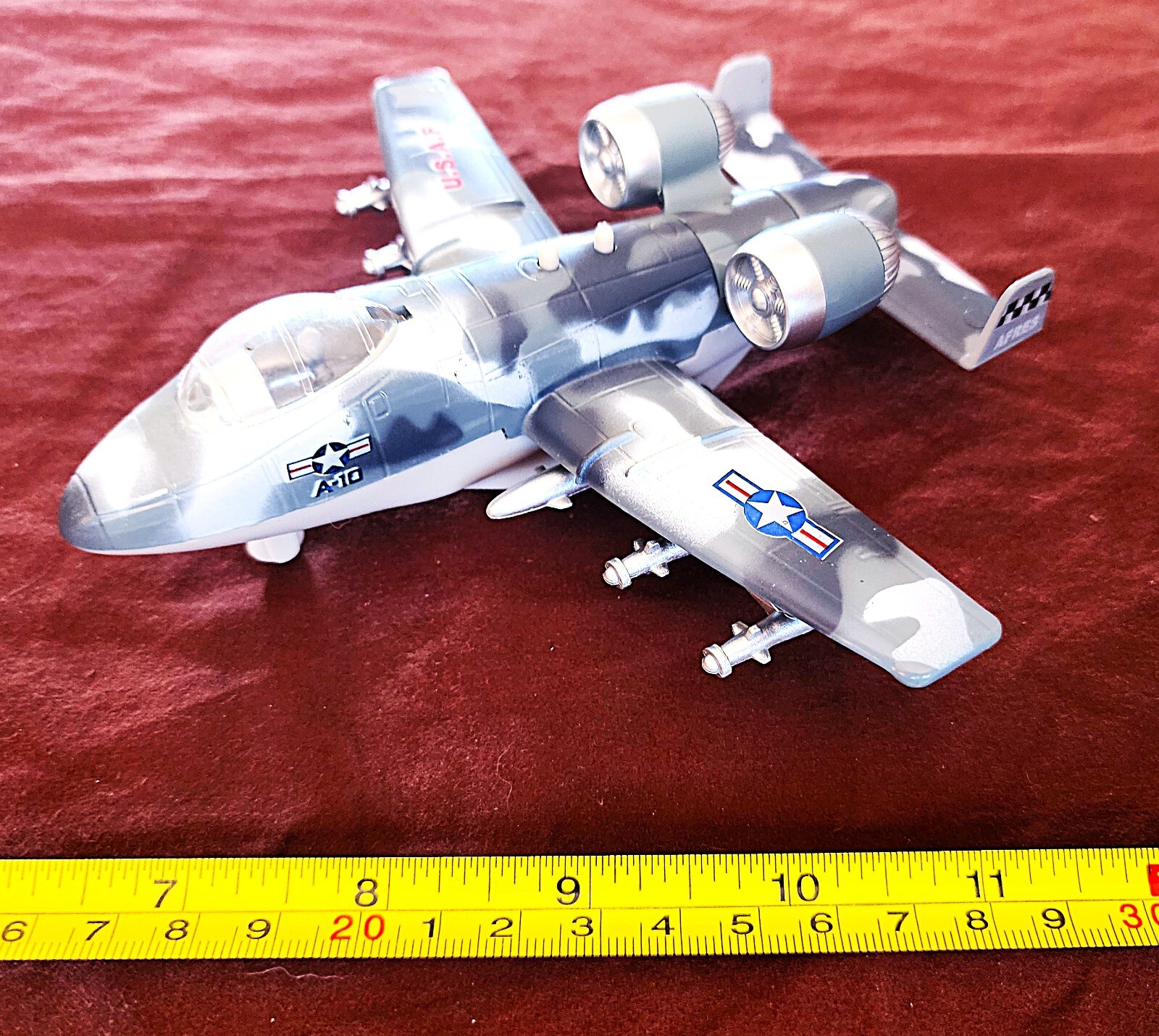 A-10A Thunderbolt II ” Warthog” Jet Friction Toy 6″ Long W/ Sounds PMT Holdings