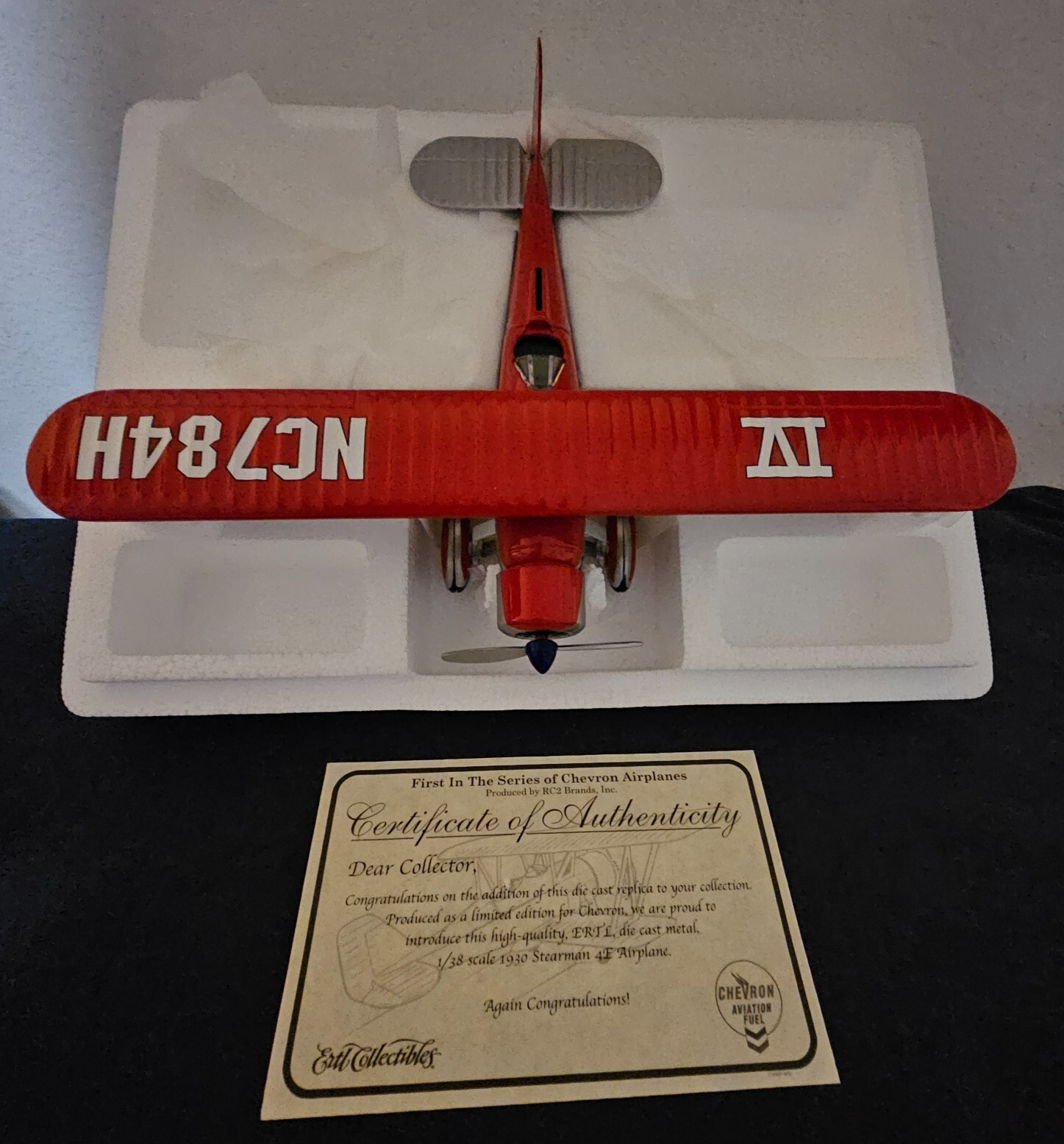 Ertl Collectibles Chevron 1930 Stearman 4E Airplane Diecast – 1st IN THE SERIES