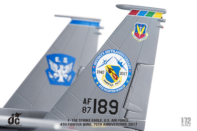 1:72 JC Wings Boeing F-15E Strike Eagle USAF 4th FW Fighter Diecast Plane Model