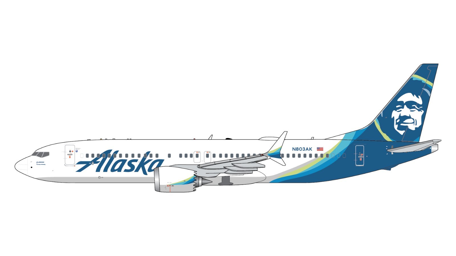 Alaska Airlines Boeing 737 MAX 8 N803AK GeminiJets GJASA2392 1:400 PRE-ORDER