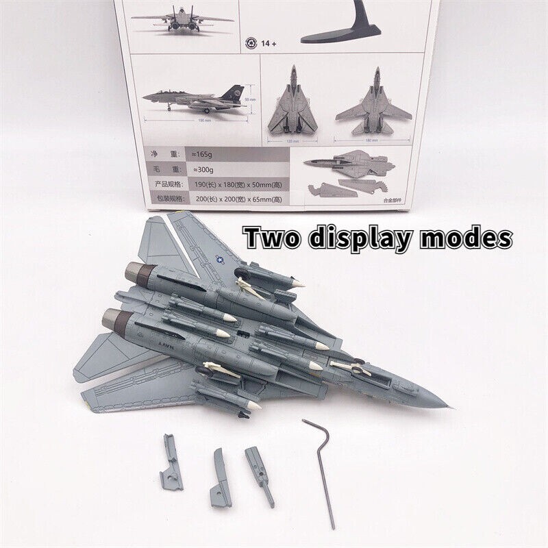 1:100 F-14D Tomcat Bomb Cat Squadron VF31 Fighter Model Diecast MilitaryAircraft