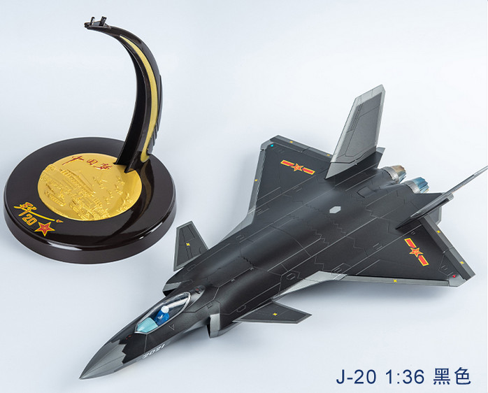 1:36 54CM J-20 Stealth Fighter Airplane Diecast Military Aircraft Plane Model