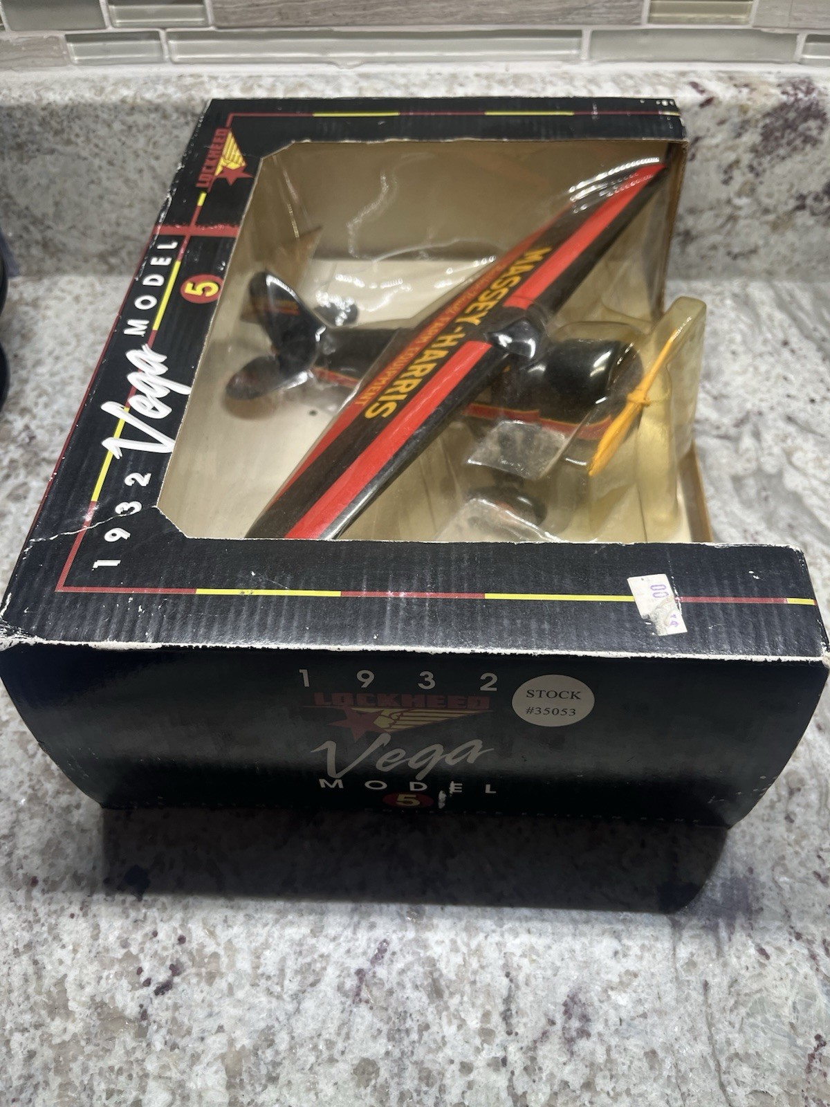 1932 Lockheed Vega Model 5 Diecast Airplane Collector Bank #35053 Massey Harris