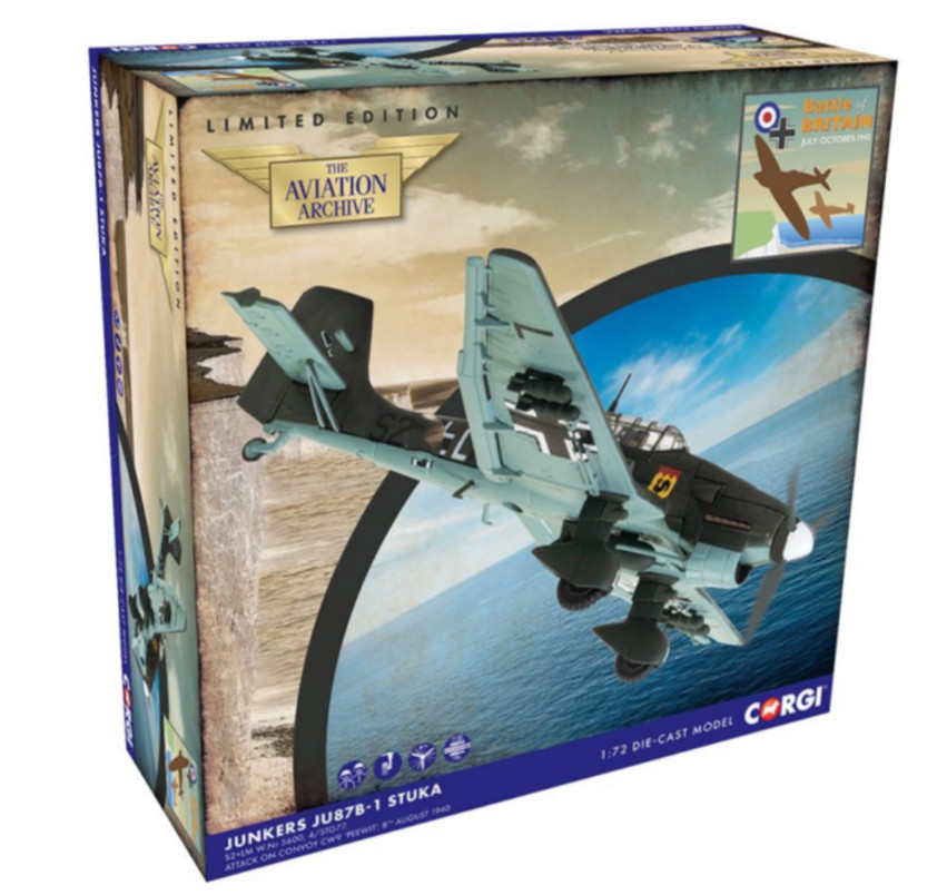 1:72 Corgi Junkers Ju87B-1 Stuka S2+LM W.Nr 5600 Bomber Diecast Fighter Model