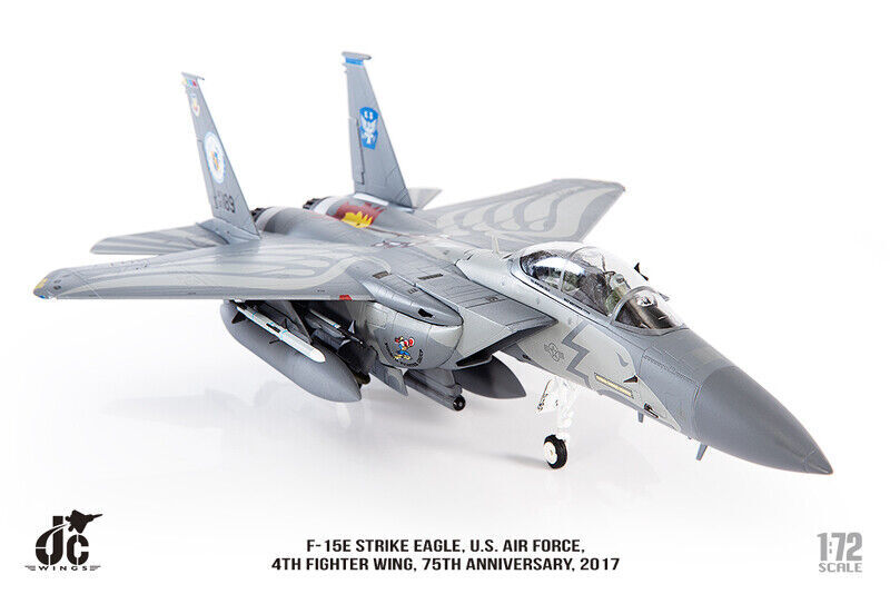 1:72 JC Wings Boeing F-15E Strike Eagle USAF 4th FW Fighter Diecast Plane Model