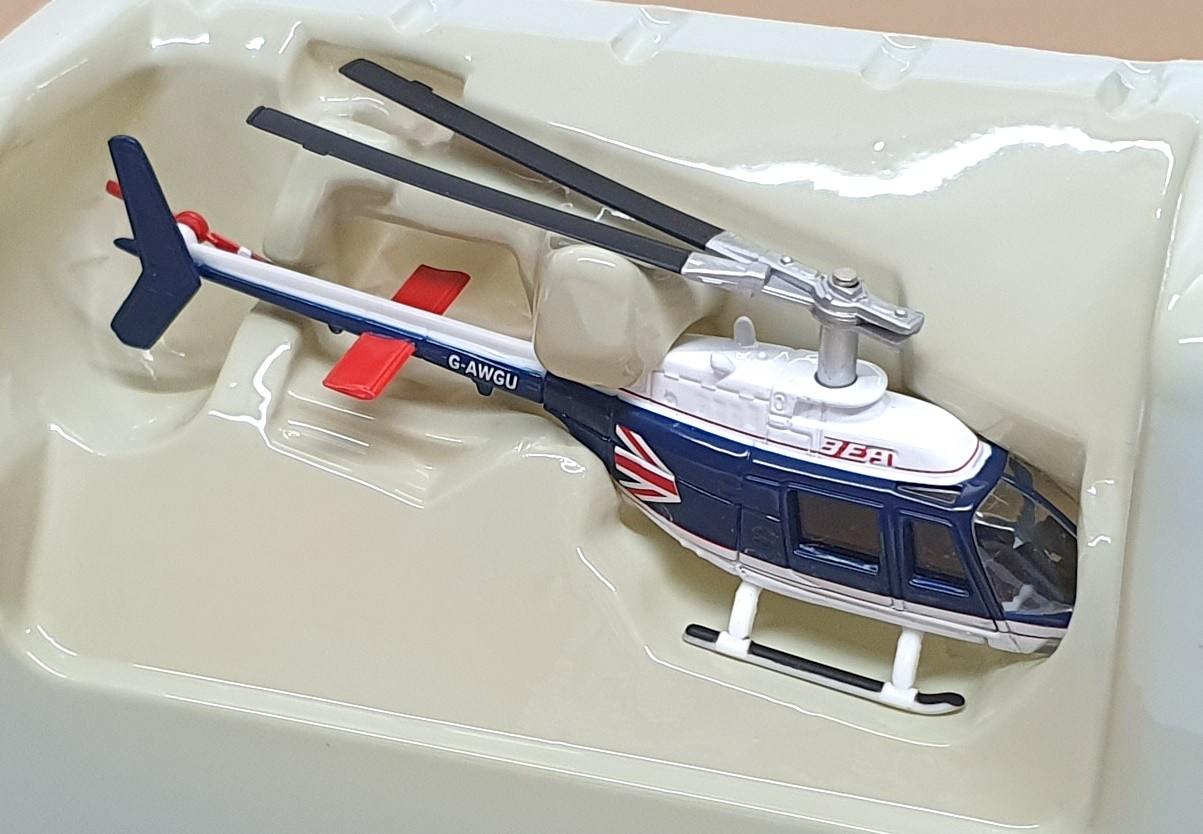 Corgi Diecast CS90470 – Augusta Bell 206B Jet Ranger II Helicopter BEA G-AWGU
