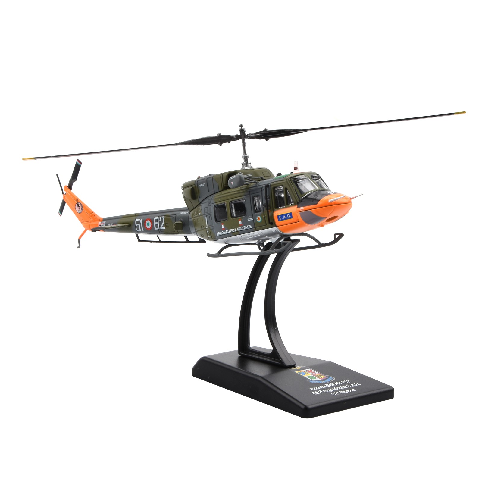 For Agusta-Bell AB 212 1:100 Scale Italian Navy Helicopter Model Alloy Gift