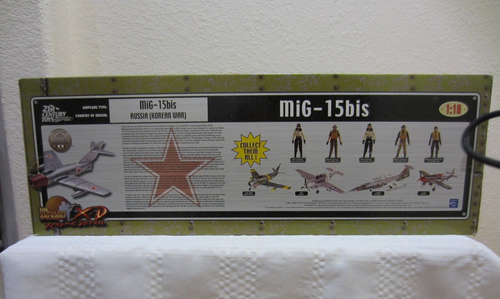 Ultimate Soldier 1/18 MIG-15bis Airplane(aircraft)+Pilot Action Figure MISB
