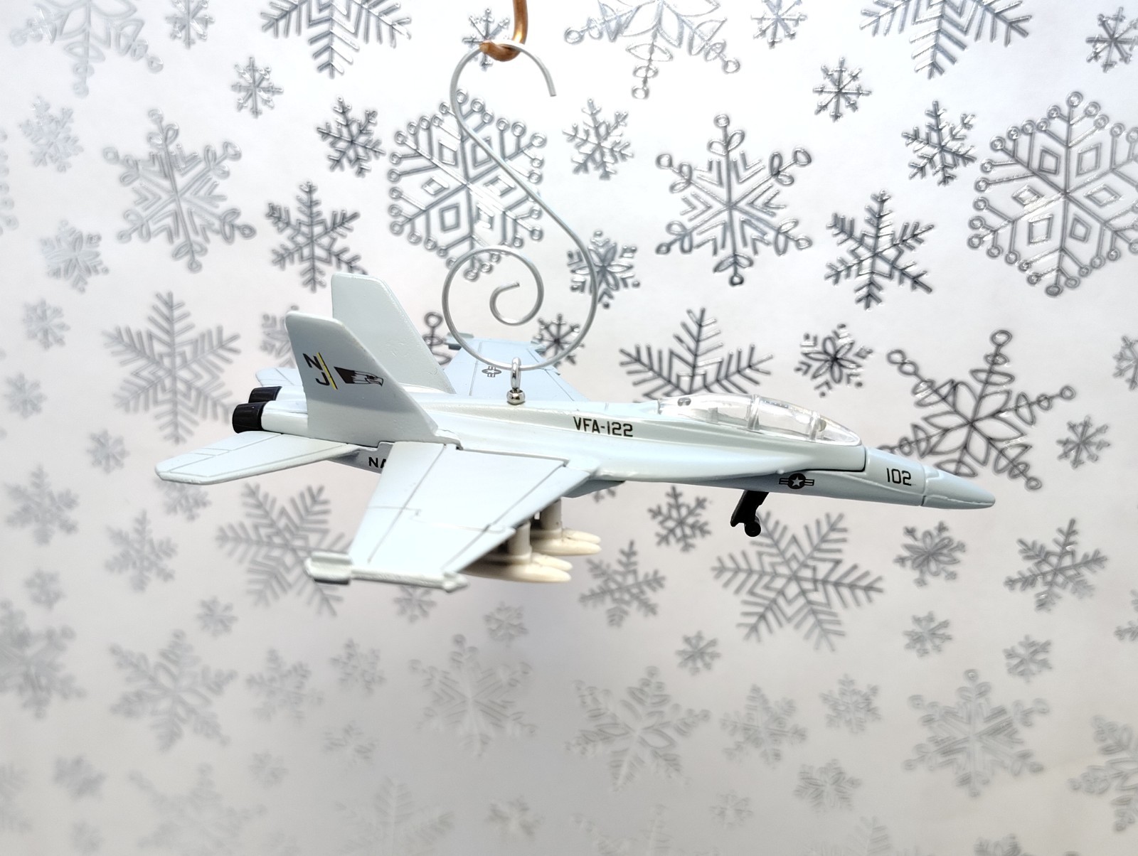 USN F/A 18E Super Hornet Fighter Jet Custom Christmas Ornament Gift F18 Aircraft
