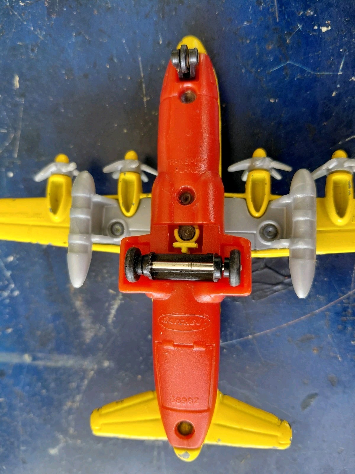 Vintage Matchbox Sky Buster DHL Transport Propeller Cargo Plane SB-61 Yellow Die