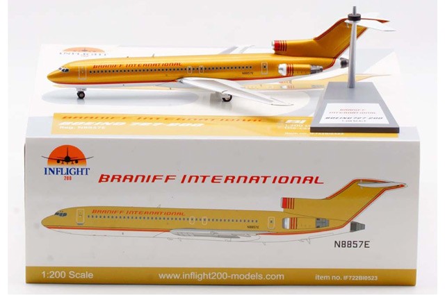 IF722BI0523 Inflight 727-200 1/200 Model N8857E Braniff International