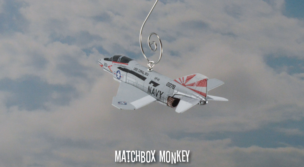 F4 Phantom US Navy Christmas Ornament Airplane Jet Top Gun Sundowners Vietnam
