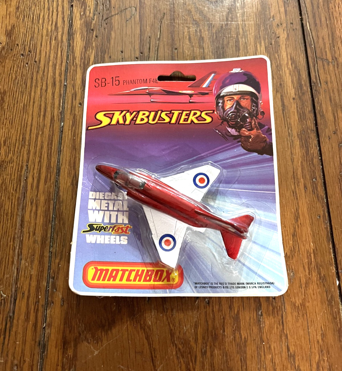 1976 Matchbox Sky Busters Die Cast Plane SB-15 Phantom F4E Diecast Metal Red