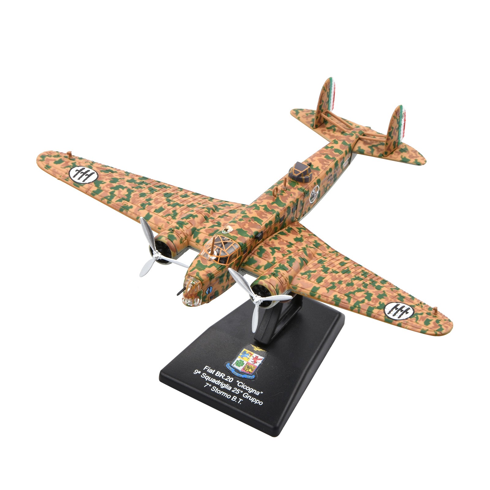 For Fiat BR.20 Cicogna Stork Bomber 1:144 Scale Alloy Model Collectible Display