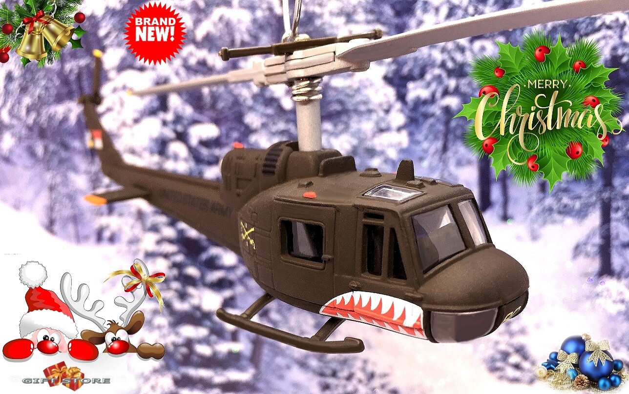 🎁🎁 CHRISTMAS ORNAMENT HELICOPTER BELL HUEY UH 1 IROQUOIS VIETNAM GREAT GIFT 🎁