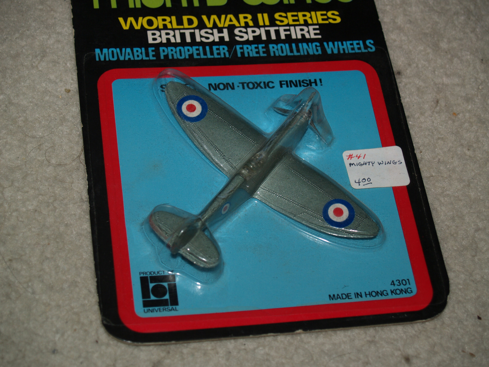 MIGHTY WINGS Die-Cast BRITISH SPITFIRE – New British Hong Kong world war II