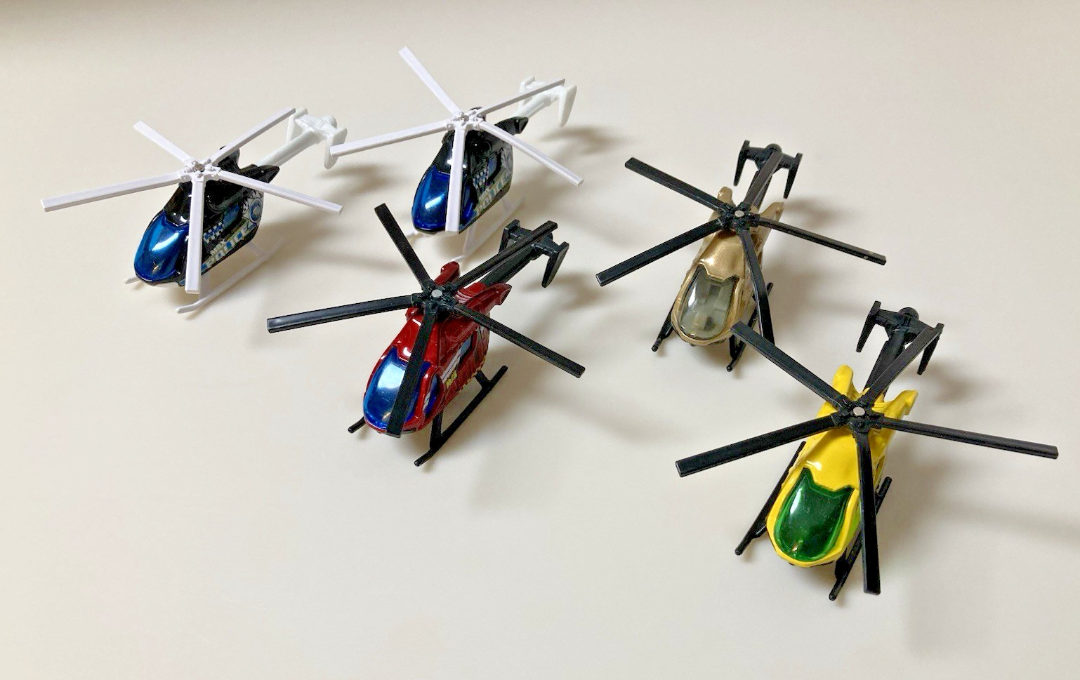 Matchbox Airblade Helicopter Lot of 5 Diecast Vehicles 2009 Mattel Police, News+
