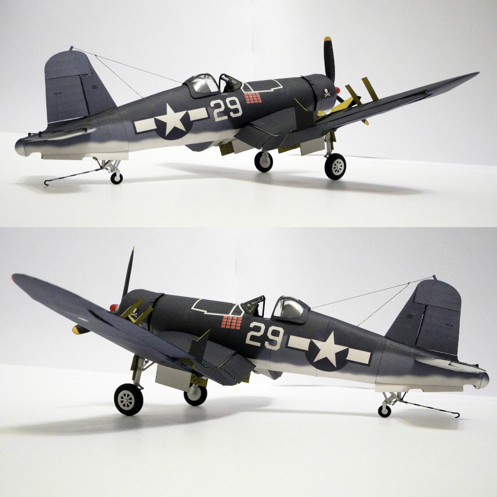 1:33 US F4U-1A Pirate Ship-Borne Fighter Paper Model Military Unassembled DIY