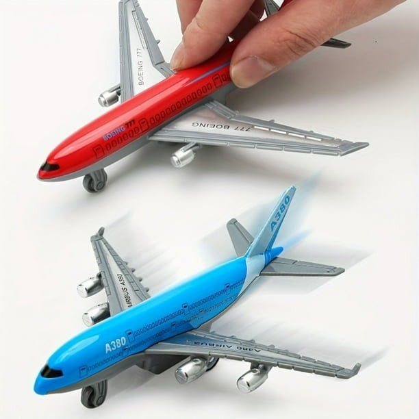 4 Pcs Pull Back Metal Airplane Toys for Kids, Die Cast Aircraft Model A380 777