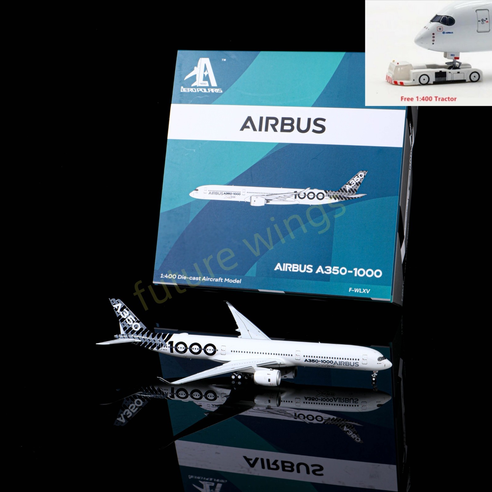 1:400 AeroPolaris Airbus House Color A350-1000 F-WLXV Aircraft Model+FreeTractor