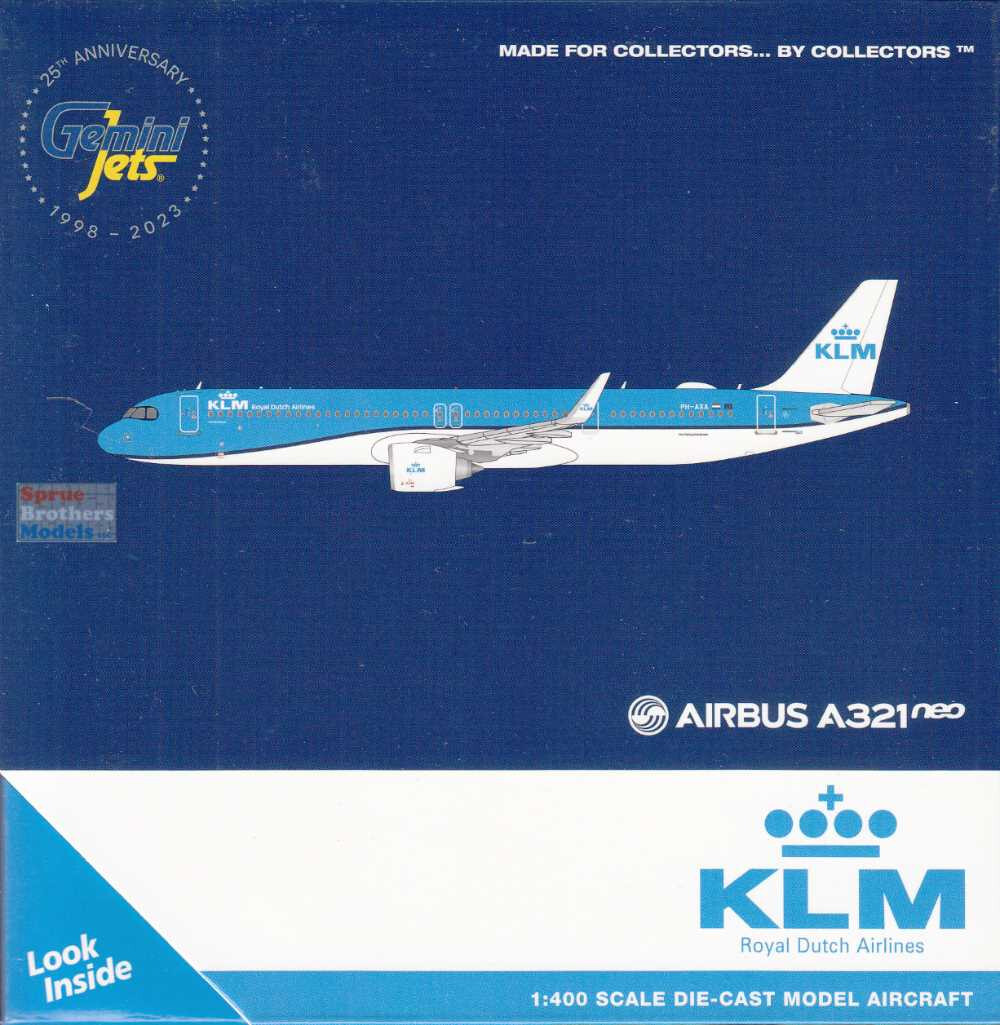 GEMGJ2291 1:400 Gemini Jets KLM Airbus A321neo #PH-AXA (pre-painted/pre-built)