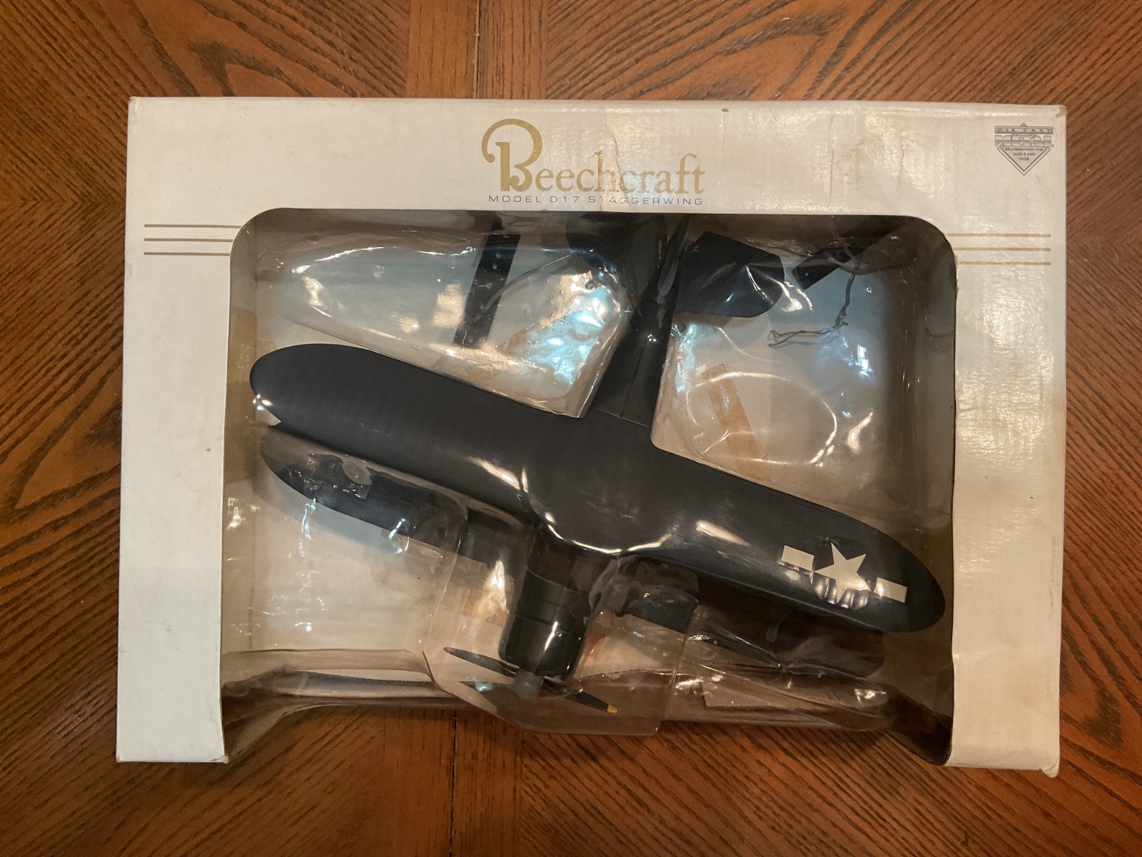 Beechcraft Air Plane Model D17 Staggerwing Die Cast Metal Bank B1