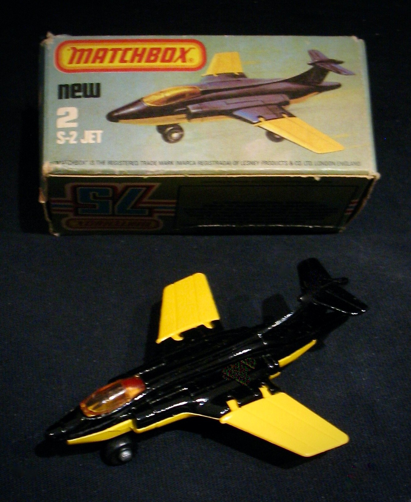 MATCHBOX~1980’s #2 S-2 JET AIRCRAFT PLANE WITH BOX~ENGLAND~EXCELLENT CONDITION