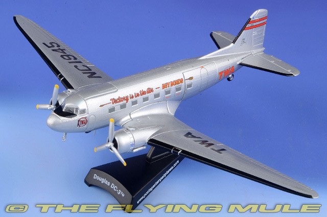 Postage Stamp Planes 1:144 DC-3 Trans World Airlines NC1945