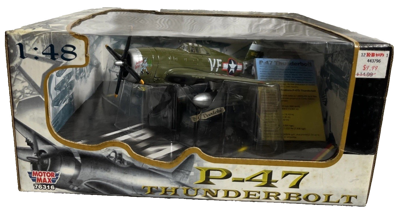 Motor Max Die-Cast & Plastic P-47 Thunderbolt World War II 1:48 ARIZONA PETE NIB