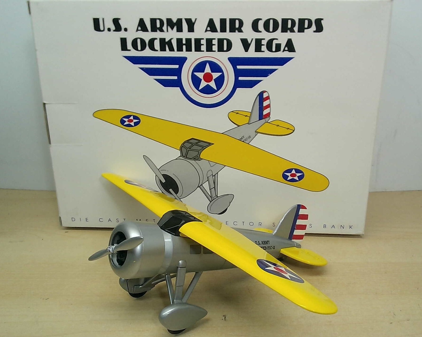 Vintage SpecCast US Army Air Corps 1932 Lockheed Vega DieCast Airplane Bank