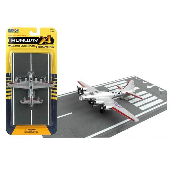 Daron Runway24 Diecast Metal Toy with Runway Section – B-17 Flying Fortress