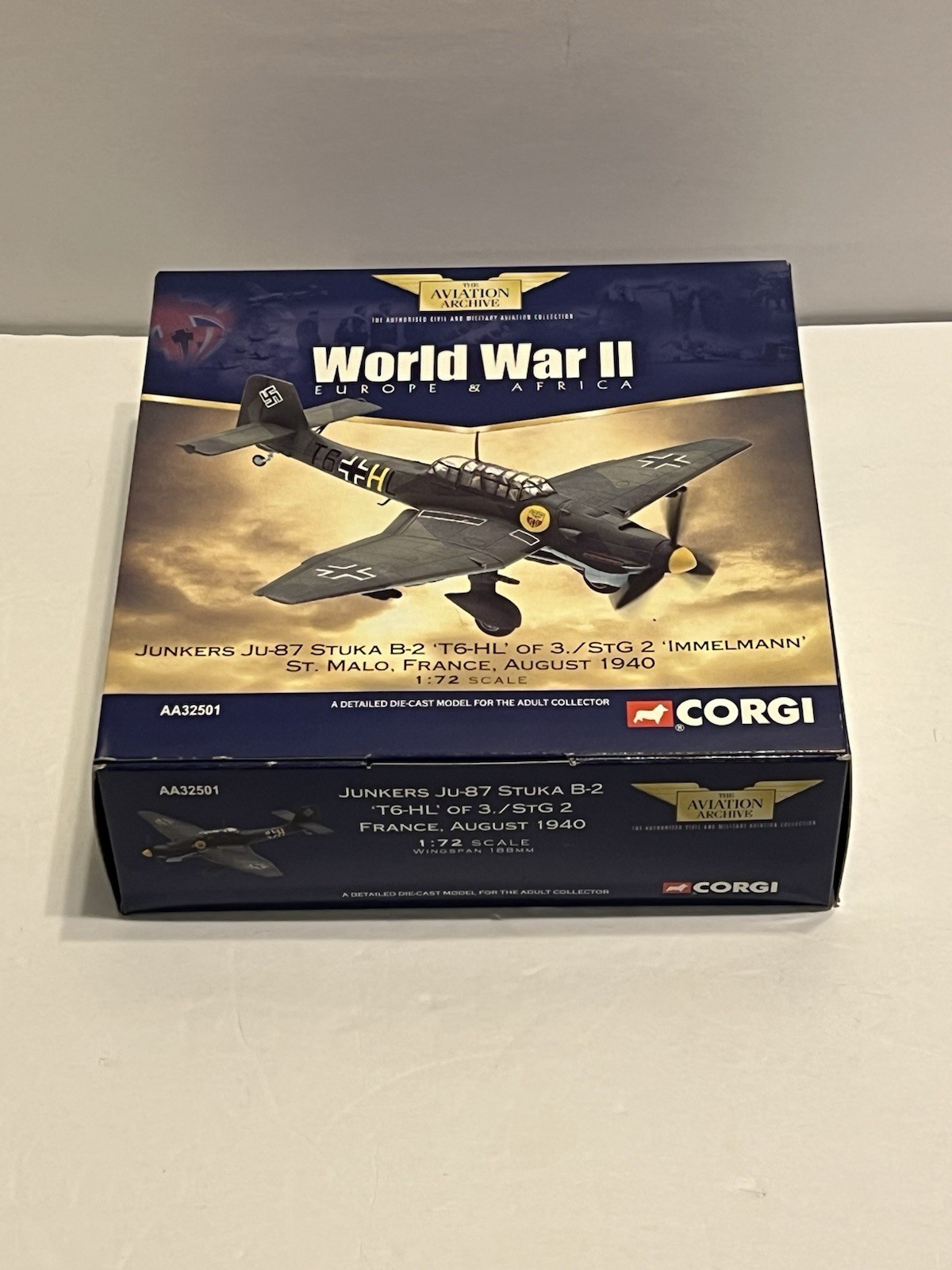 Corgi 1/72 AA32501 Junkers Ju-87 Stuka B-2 T6-HL Of 3/STG2 France 1940 – NRFB
