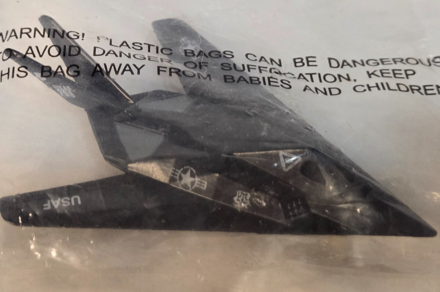 RealToy F-117 Nighthawk Diecast Mititary Jet Black NIB A157