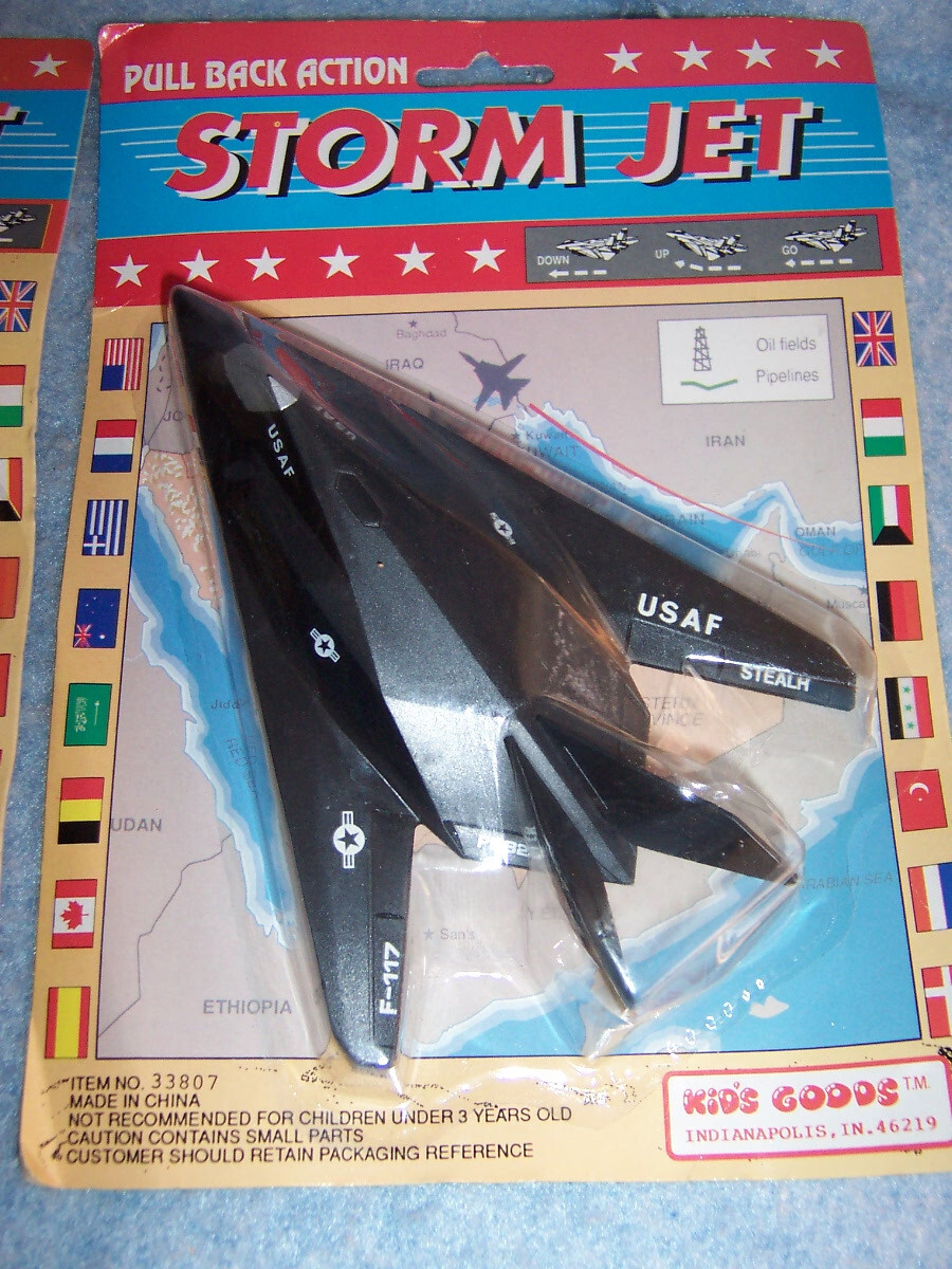Vintage Toy Pull back Action Storm Jet Plane Fighter, Set of 2