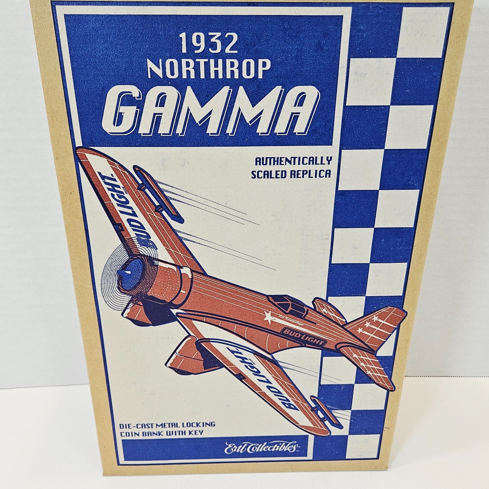 1932 Northrop Gamma Bud Light Racing Airplane Die Cast Bank Ertl 1995 F241